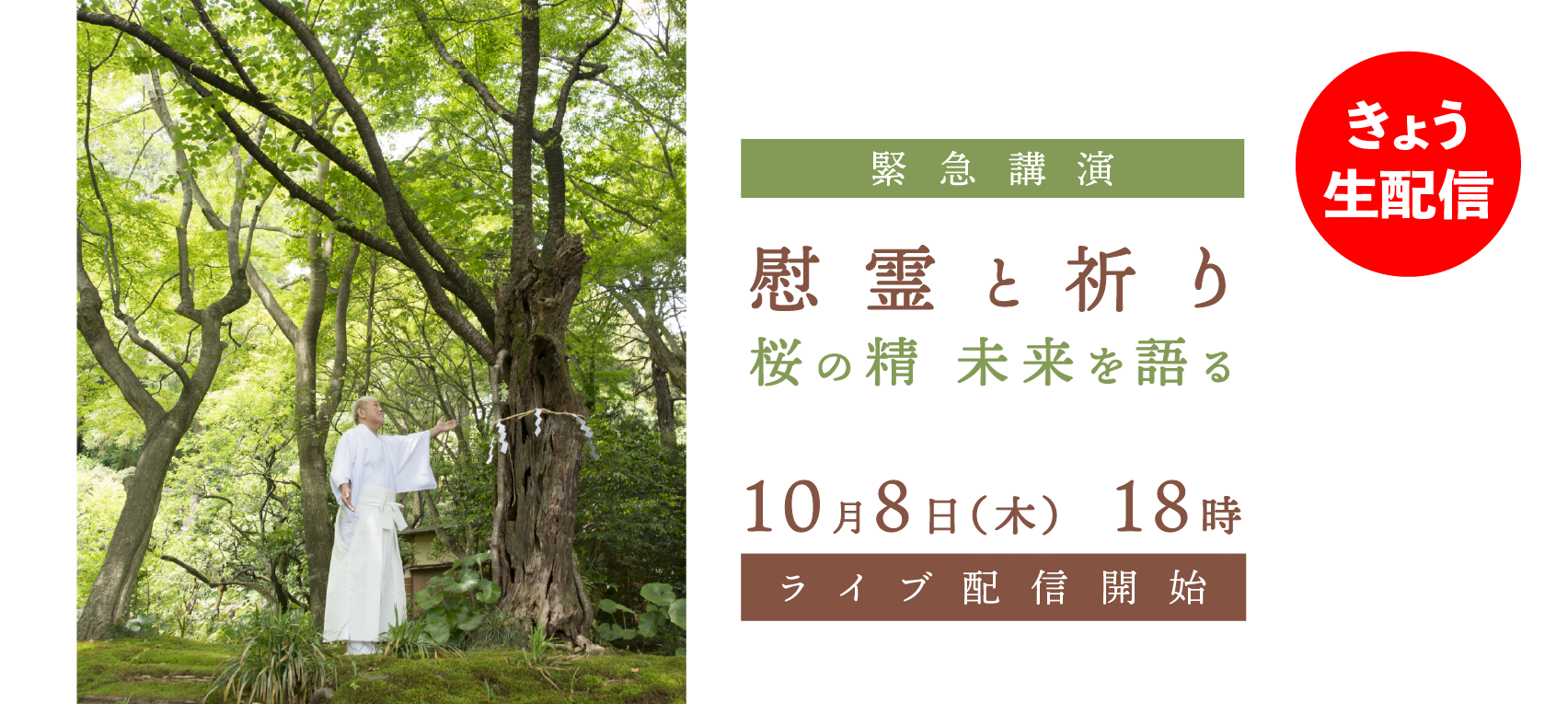 【10/8緊急講演】ライブ配信『慰霊と祈り 桜の精未来を語る』